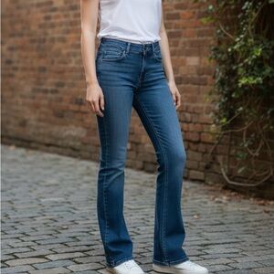 PAIGE Women's Dark Blue Flare Jeans